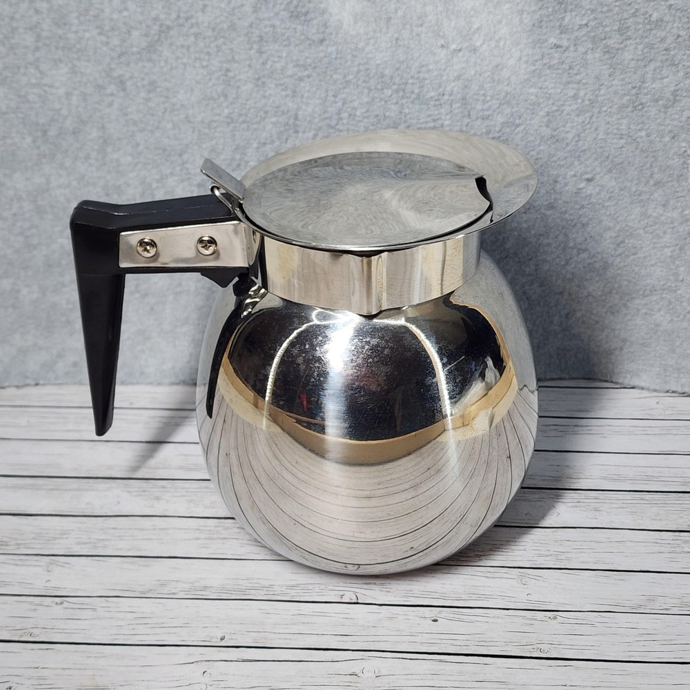 Vintage Leon Bentley Stainless Steel Coffee Pot Carafe 3764 18-8 Korea‎